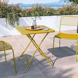 Tavolo da esterno pieghevole 60x60 cm in acciaio senape - Faber