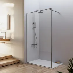 Box doccia Walk in frame 120 cm vetro anticalcare trasparente e profilo cromo 200h - Deline