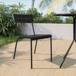 Sedia da giardino impilabile in acciaio nero - Spezia