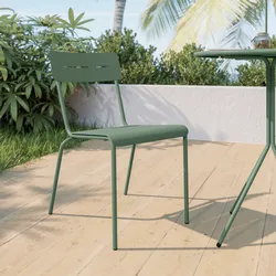 Sedia da giardino impilabile in acciaio verde salvia - Spezia