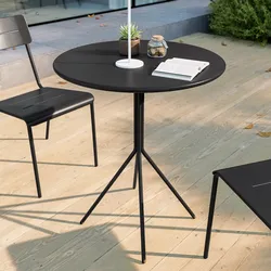 Tavolo da giardino rotondo 60 cm in acciaio nero - Spezia