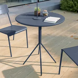 Tavolo da giardino rotondo 60 cm in acciaio blu oceano - Spezia