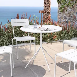 Tavolo da giardino rotondo 80 cm in acciaio bianco - Spezia