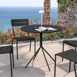 Tavolo da giardino rotondo 80 cm in acciaio nero - Spezia