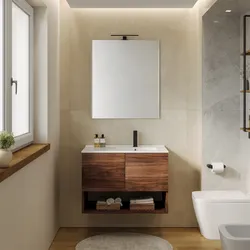 Mobile bagno sospeso 80 cm rovere deciso con lavabo dx e specchio - Lion