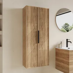 Colonna bagno sospesa 50 x 20 x 120 h cm doppia anta rovere acero - Mida