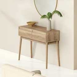 Consolle 114x76h cm in legno effetto rovere naturale con 2 cassetti soft close - Nathur