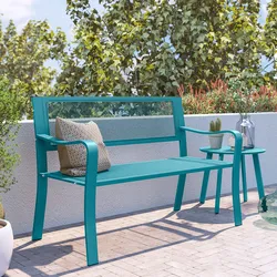 Panchina 2 posti in acciaio blu maldive - Faber