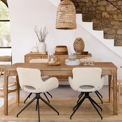 Tavolo allungabile 180-260x90 cm in legno di acacia naturale - Camilla