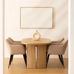 FINECASA Tavolino Rotondo In Legno Con Gambe Curve - Colore Castagna - 91x45 Cm