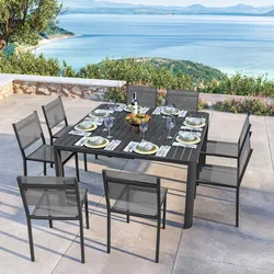 Tavolo da esterno allungabile 100/150x150 cm in alluminio antracite - Carioca