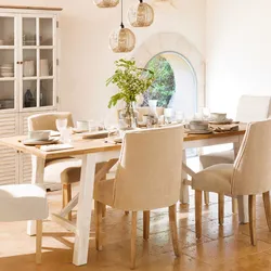 Tavolo 200x100 cm in legno di acacia bianco con top naturale - Tennesee