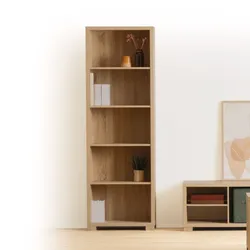 Libreria 60x180h cm in legno effetto rovere con ripiani regolabili - Magneth