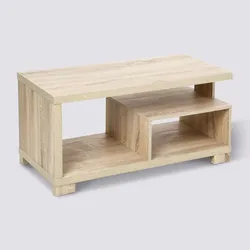 Tavolino 75x45h cm in legno effetto rovere  con ripiani - Magneth