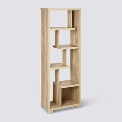 Libreria 60x170h cm in legno effetto rovere con ripiani asimmetrici - Magneth