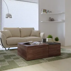 Tavolino 98x35h cm effetto noce con 2 cassetti e 1 vano contenitore - Eldora