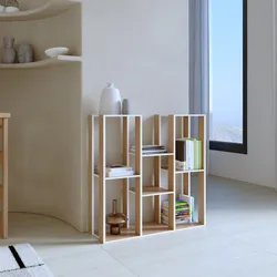 Libreria 72x72h cm effetto rovere con ripiani sfalsati - Eldora