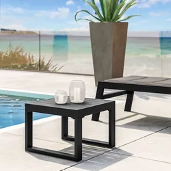 Tavolino da esterno 44x44 cm in alluminio antracite - Carioca