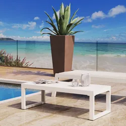 Tavolino da esterno 100x44 cm in alluminio bianco - Carioca