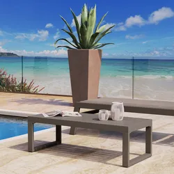 Tavolino da esterno 100x44 cm in alluminio tortora - Carioca