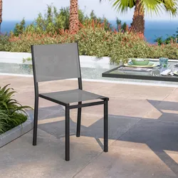 Sedia da esterno in alluminio e textilene antracite - Carioca