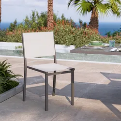 Sedia da esterno in alluminio e textilene tortora - Carioca