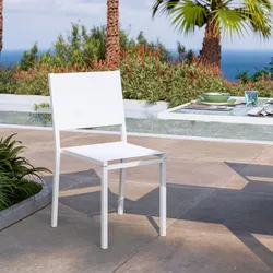 Sedia da esterno in alluminio e textilene bianco - Carioca
