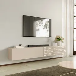 Mobile porta tv sospeso 200x30h cm cashmere con 2 ante soft close - Thico