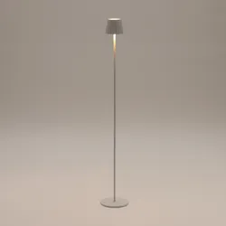 Piantana touch a LED in alluminio bianco con altezza regolabile e paralume plissettato - Topic
