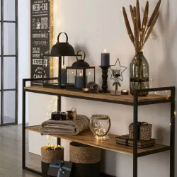 Consolle 120x75h cm in legno di acacia e metallo nero - Floyd