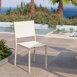 Sedia da esterno in alluminio e textilene vaniglia - Carioca