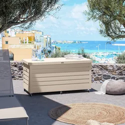 Baule contenitore con ruote 130x61x64h cm in alluminio vaniglia - Carioca