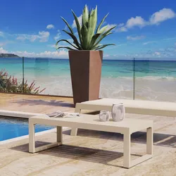 Tavolino da esterno 100x44 cm in alluminio vaniglia - Carioca