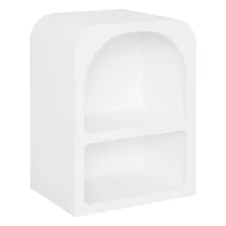 Comodino 40x55h in legno effetto pietra bianco con 2 ripiani - Taisha