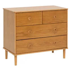 Cassettiera 90x81h cm in legno naturale con 5 cassetti - Galles