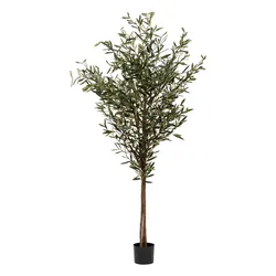 Pianta artificiale di ulivo 210h cm in vaso nero