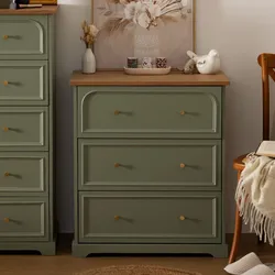 Cassettiera 72x81h cm in legno verde e naturale con 3 cassetti soft close - Charlotte