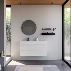 Mobile bagno sospeso 120 cm bianco opaco cannettato con lavabo sx integrato e specchio - Gaia