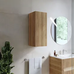 Colonna bagno sospesa 30x75 h cm cannettato con anta reversibile rovere acero - Tayga