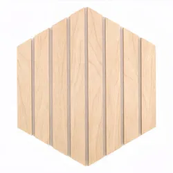 Set 12 pannelli fonoassorbenti boiserie esagonali 26x30h cm beige con listelli acero chiaro - Bjorn