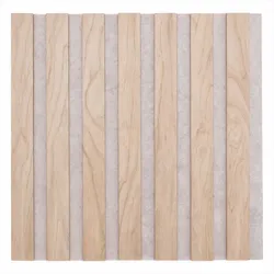 Set 12 pannelli fonoassorbenti boiserie 30x30h cm beige con listelli acero chiaro - Bjorn