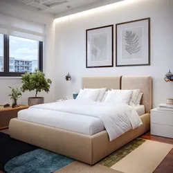 Letto matrimoniale 160x190 cm in velluto e tessuto beige con contenitore - Astyn