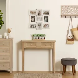 Consolle 80x76h cm effetto legno anticato con 2 cassetti - Eveline