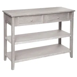 Consolle 110x85h cm effetto legno anticato con 2 cassetti - Eveline