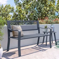 Panchina 2 posti in acciaio blu oceano - Faber