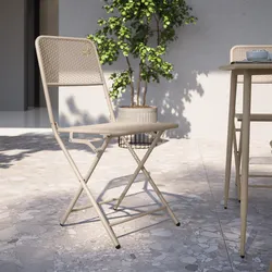 Sedia da esterno pieghevole in acciaio vaniglia - Faber