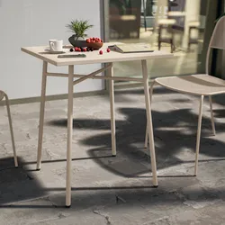 Tavolo da esterno 60x60 cm in acciaio vaniglia - Faber