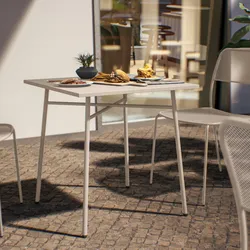 Tavolo da esterno 70x70 cm in acciaio vaniglia - Faber