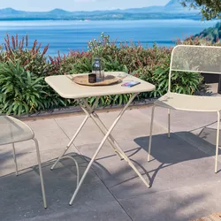 Tavolo da esterno pieghevole 60x60 cm in acciaio vaniglia - Faber