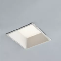 Incasso quadrato antiriflesso 11x11cm in alluminio bianco dimmerabile